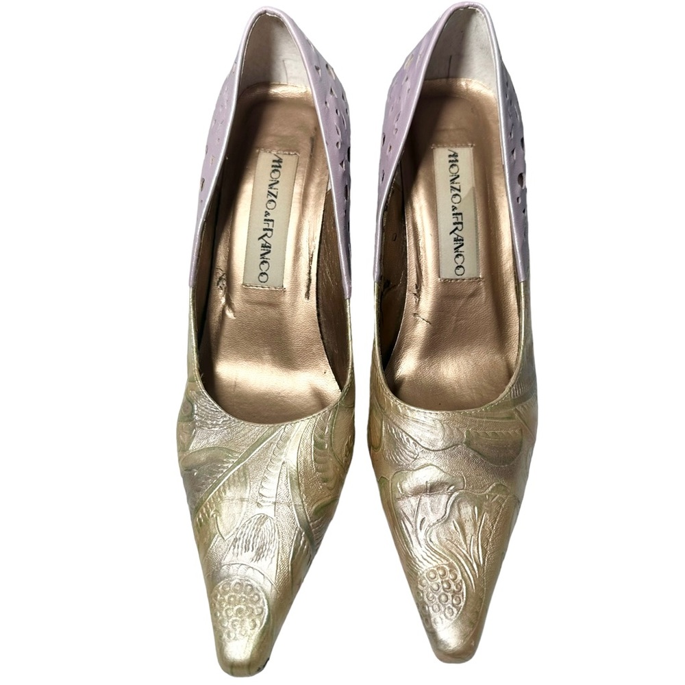 Monzo & Franco Heels 5.5 Thea Floral Leather View 2